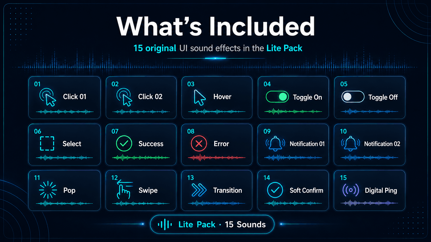 Creator & UI Sound Effects Pack Lite - Included Sounds