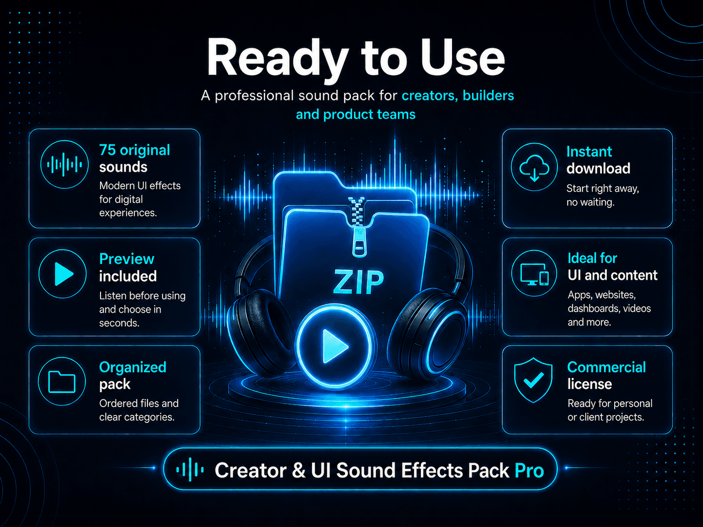Creator & UI Sound Effects Pack Pro - Ready to Use