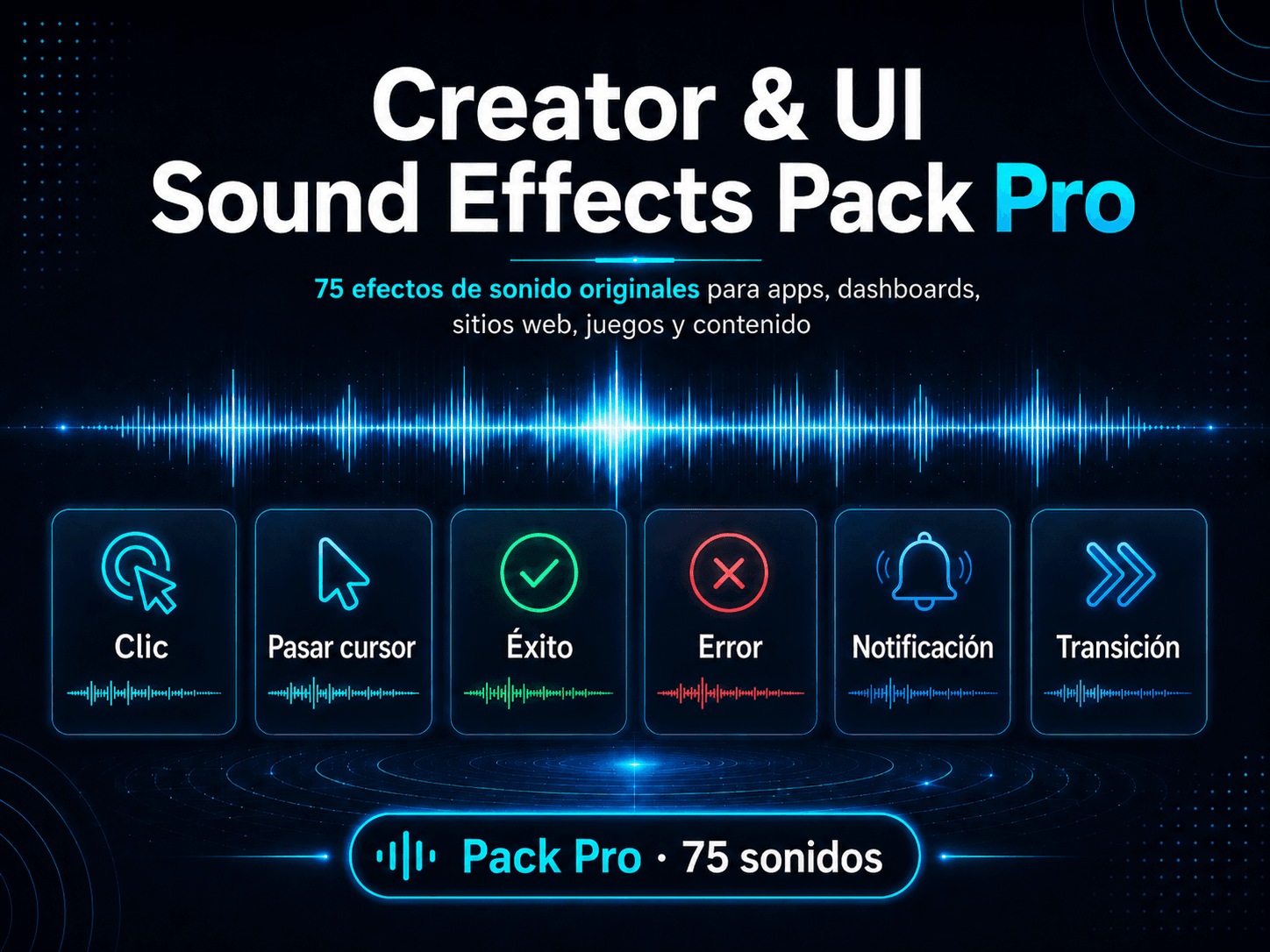 Creator & UI Sound Effects Pack Pro - Vista general