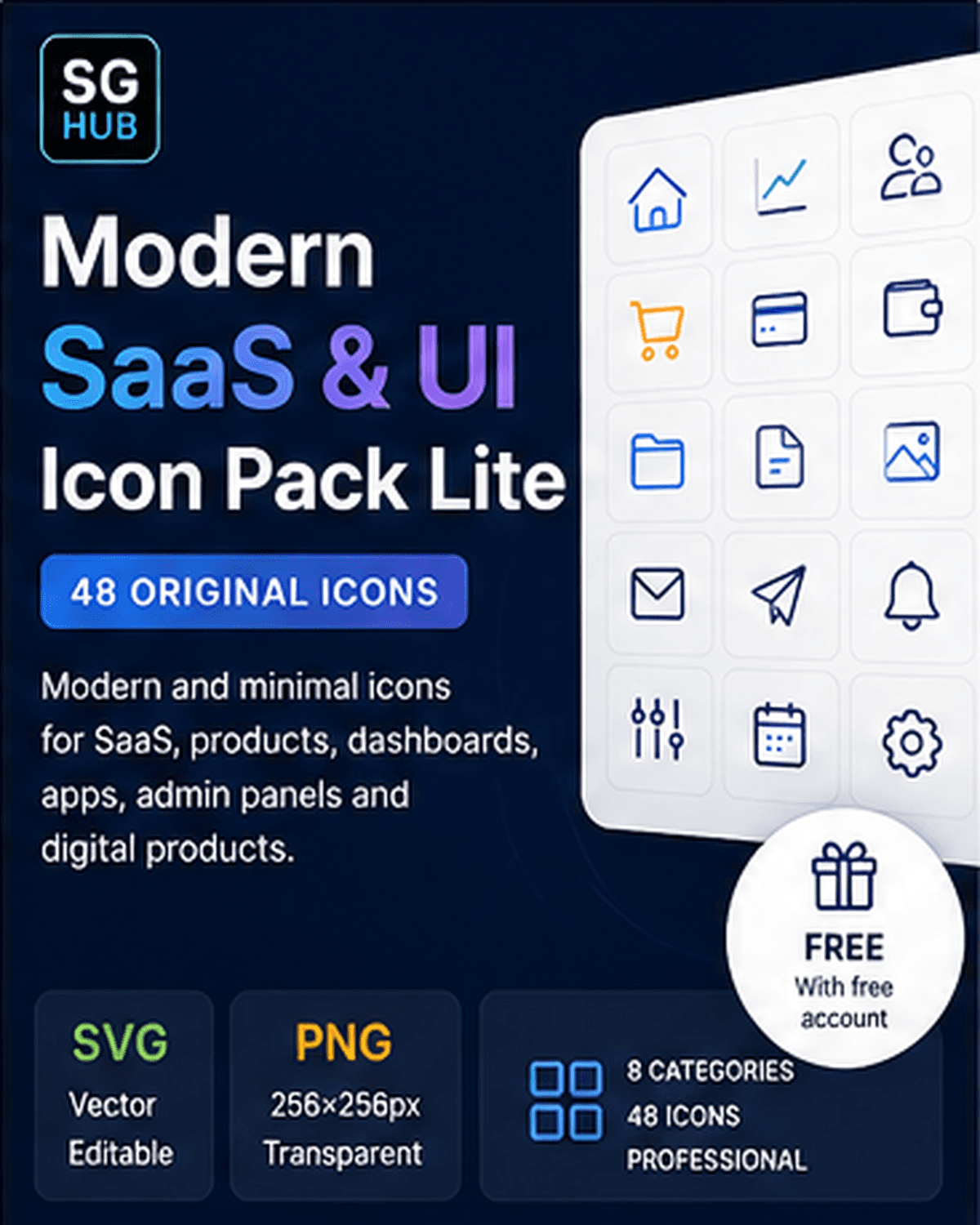 Modern SaaS & UI Icon Pack Lite - Overview