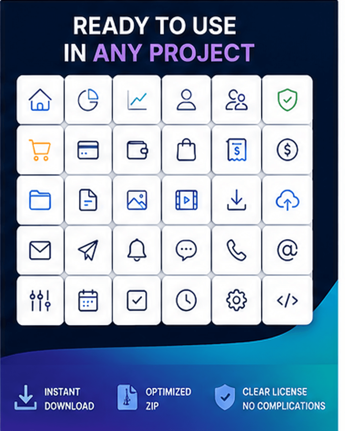 Modern SaaS & UI Icon Pack Lite - Ready to Use