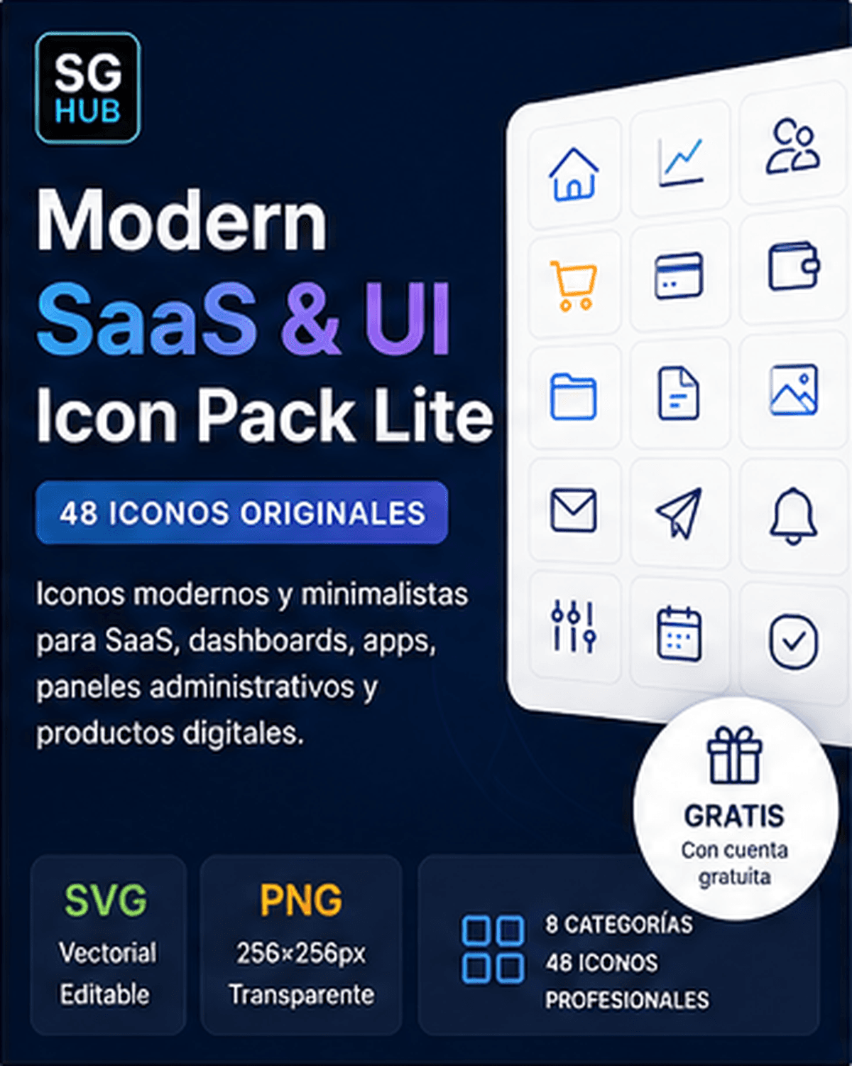 Modern SaaS & UI Icon Pack Lite - Vista general