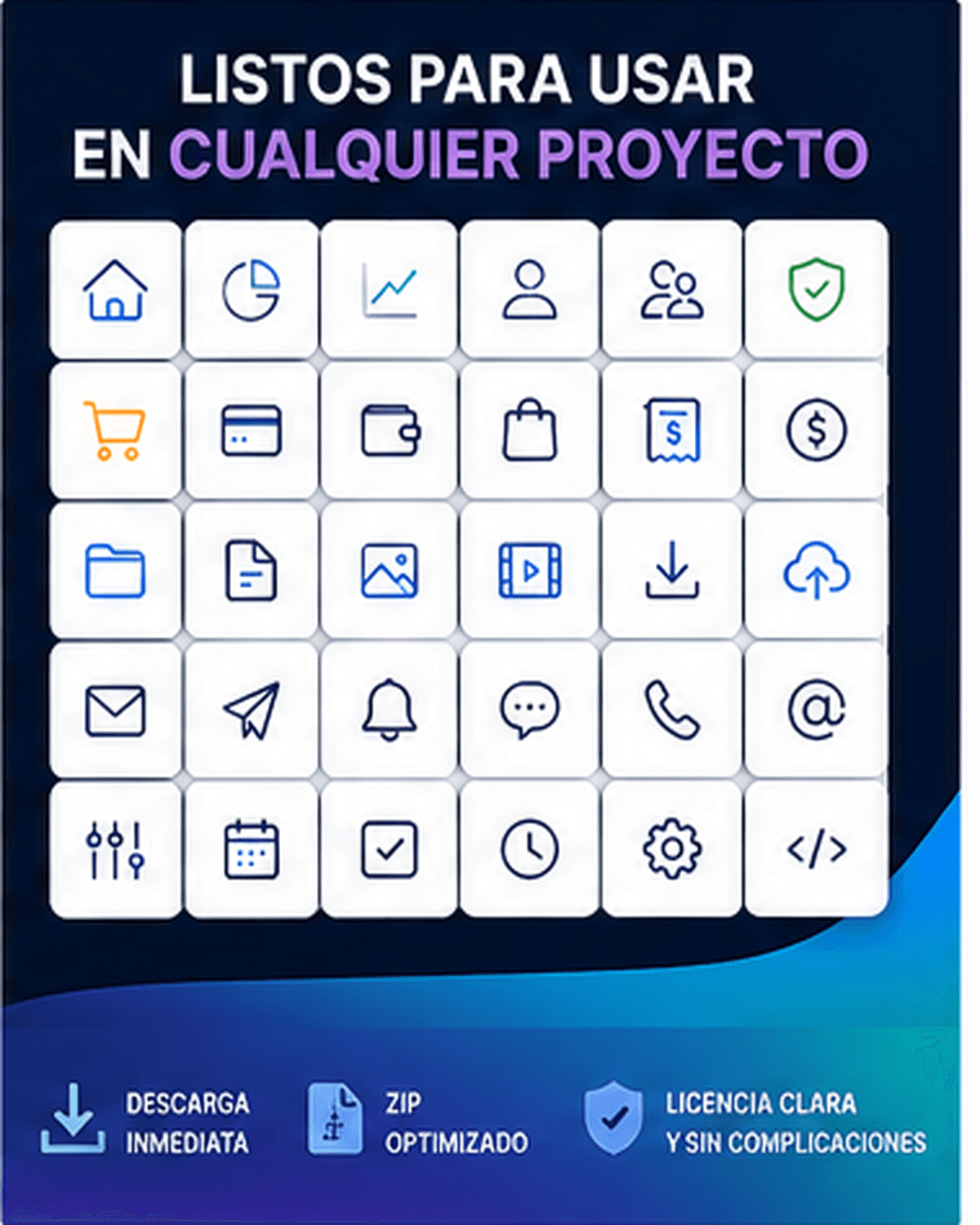 Modern SaaS & UI Icon Pack Lite - Listo para usar